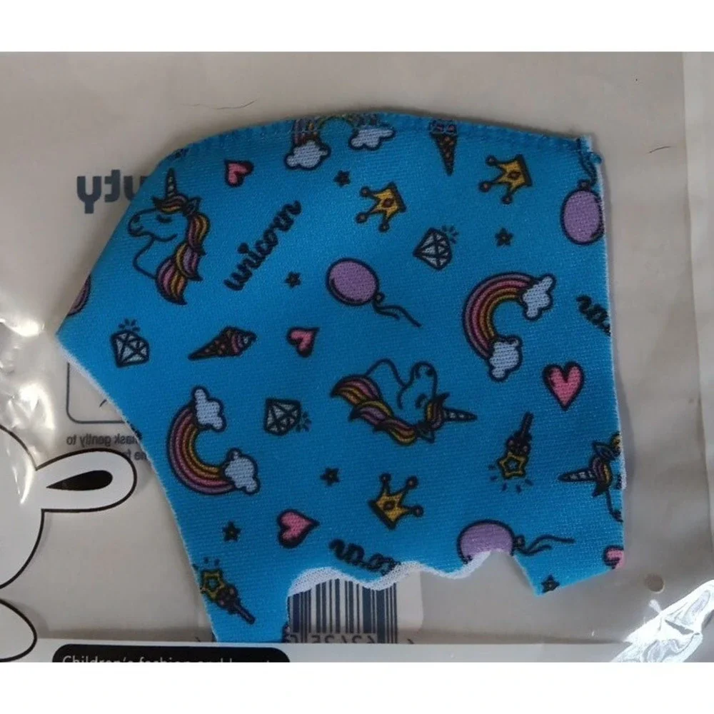 Children's‎ Cloth Face Masks Lot Of 4 Reusable Unicorns Cars Trains Airplanes